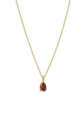 18K Gold-Plated January Birthstone Garnet Red CZ Necklace